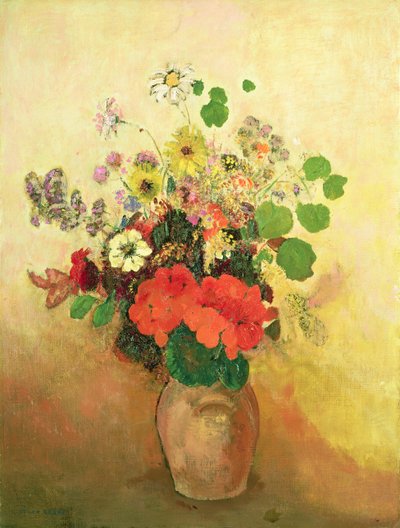 Vaas met bloemen, ca. 1908-10 door Odilon Redon